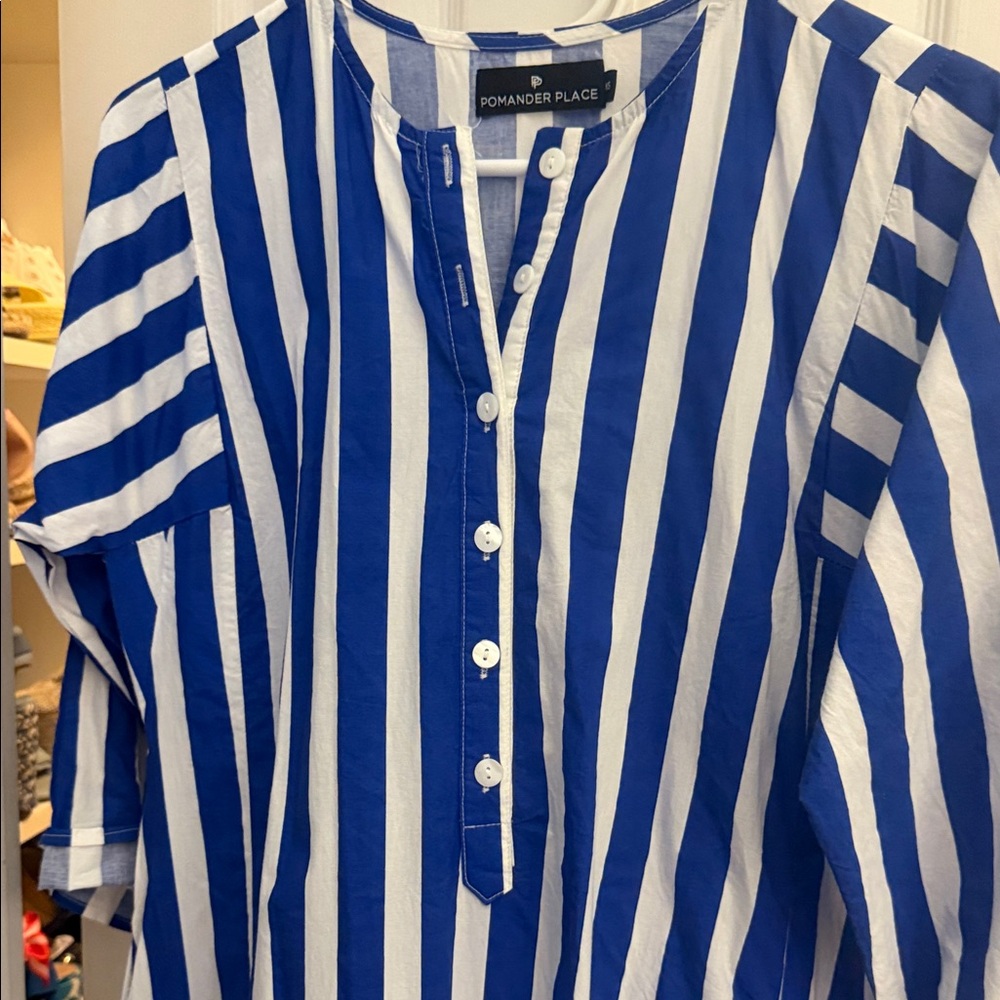 Tuckernuck Pomander Place Striped Blue and White Maxi Dress - Picture 3 of 6